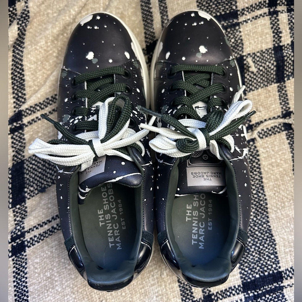The Paint Splatter Tennis Sneakers in Black by Marc Jacobs - Excellent Condition - Picture 8 of 16